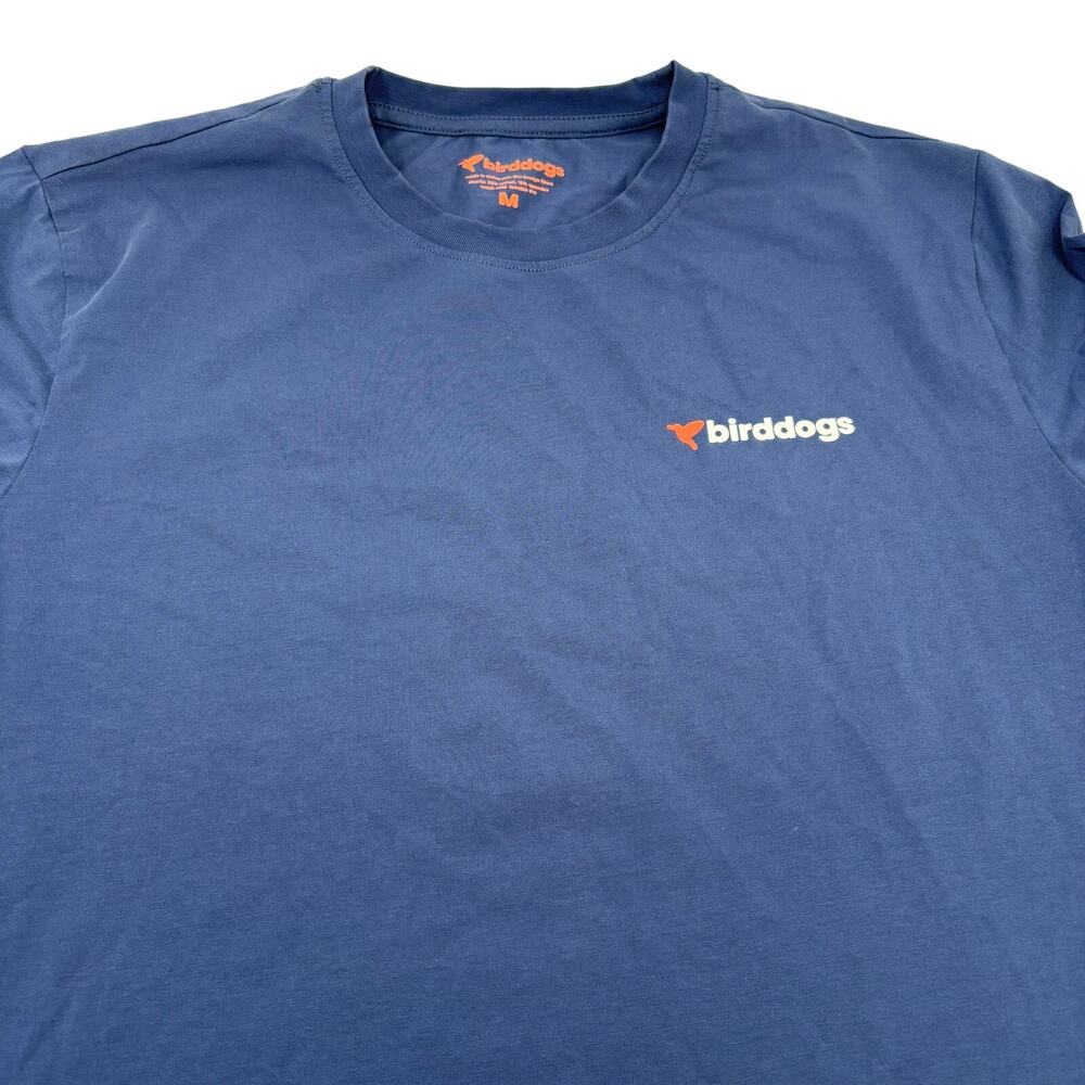 Birddogs Mens Medium Navy Blue Short Sleeve Crewneck Logo Graphic‎ T-Shirt